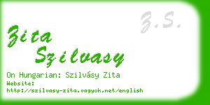zita szilvasy business card