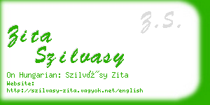 zita szilvasy business card